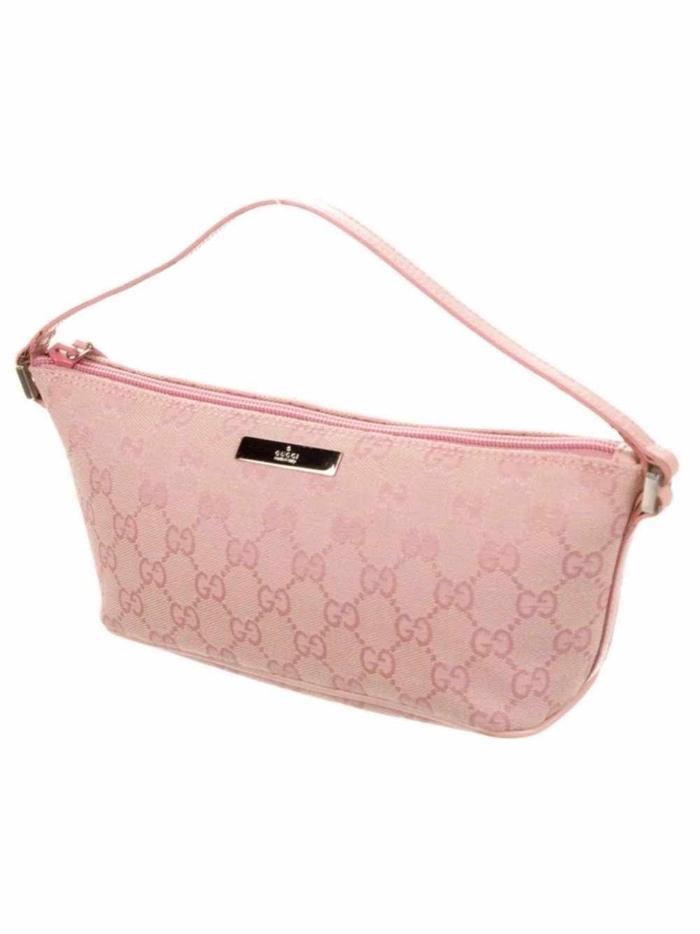Gucci Light Pink Monogram Canvas Shoulder Bag